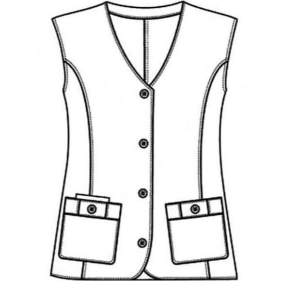 Prima™ by Barco 7182 Women's 3-Pocket Button Front Scrub Vest White - Picture 2 of 3